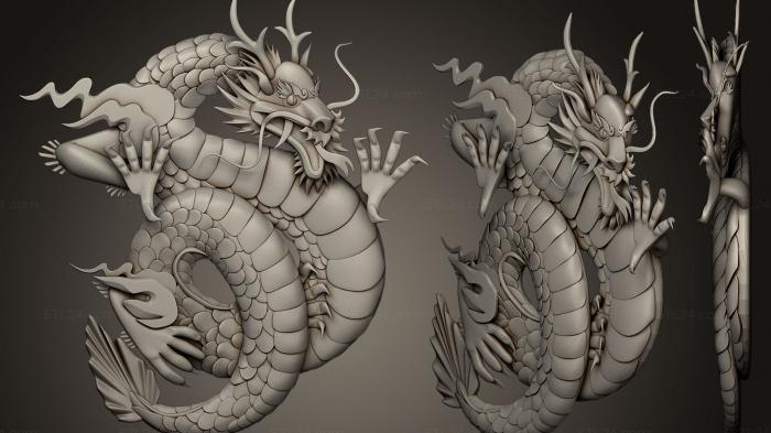 Статуэтки грифоны и драконы (Дракон, STKG_0065) 3D модель для ЧПУ станка